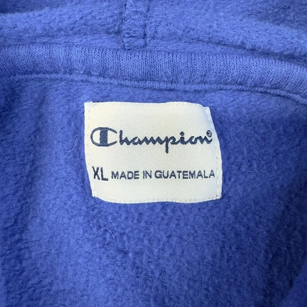 Champion KU Kansas Jayhawks Hoodie Womens Extra Large Blue Pullover Rock Chalk - Picture 3 of 10